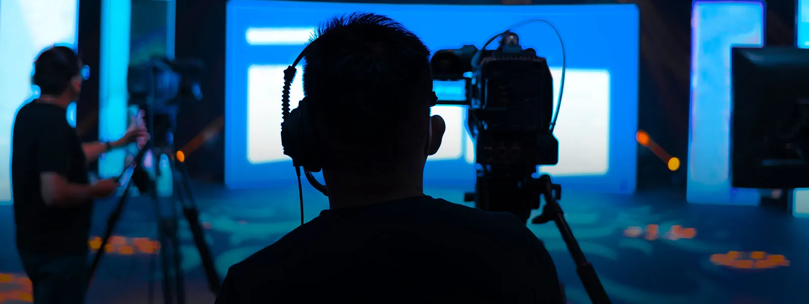 Expert video production team at work