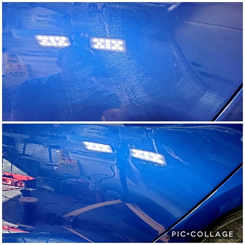 Before and after Paint Correction performed for a car by Car Passion Detailing