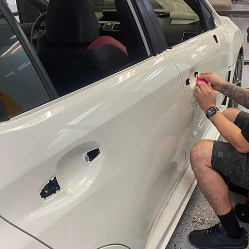 Installation of Paint Protection Film for Car Door by Car Passion Detailing