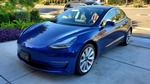 Front and slide View of Tesla after Glossy Ceramic Coating done by Car Passion Detailing