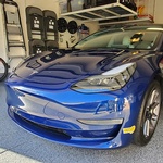 Shining Finish with Ceramic Coating done for Blue Tesla by Car Passion Detailing