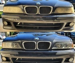 Before and after headlight restoration of BMW car by Car Passion Detailing