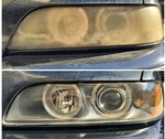 Car Passion Detailing's expert headlight restoration turns them from yellow to clear and sparkling