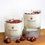 Red Jasper Clean Crystal Candle - Crescent Moon