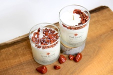 Red Jasper Clean Crystal Candle - Full Moon