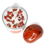 Red Jasper Clean Crystal Candle - Full Moon