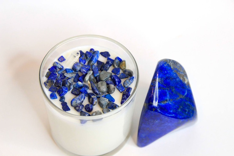 Lapis Clean Crystal Candle - Full Moon