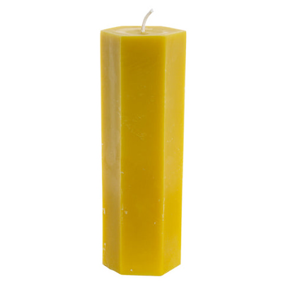 Beeswax Candle Hexagonal Pillar Large 9.5
