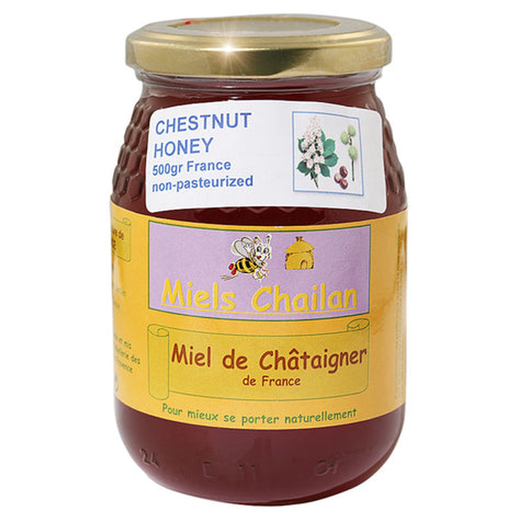 Chestnut Honey Unpasteurized 500gr Chailan France