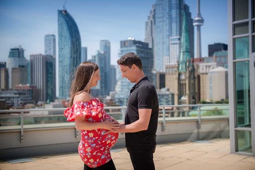 Portrait by Flores Photography capturing the couples Celebrating the miracle of life within in toronto
