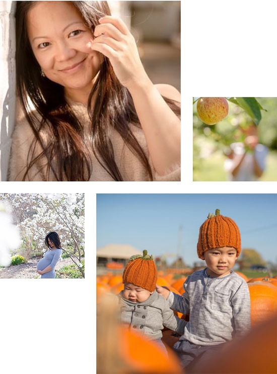 A collage of photos of a woman and a child captured by Flores Photography in Toronto