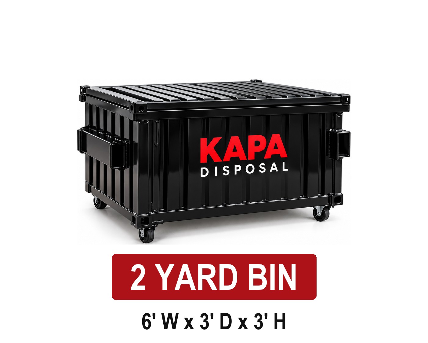2 yard front-load bin - 6' W x 3' D x 3' H
