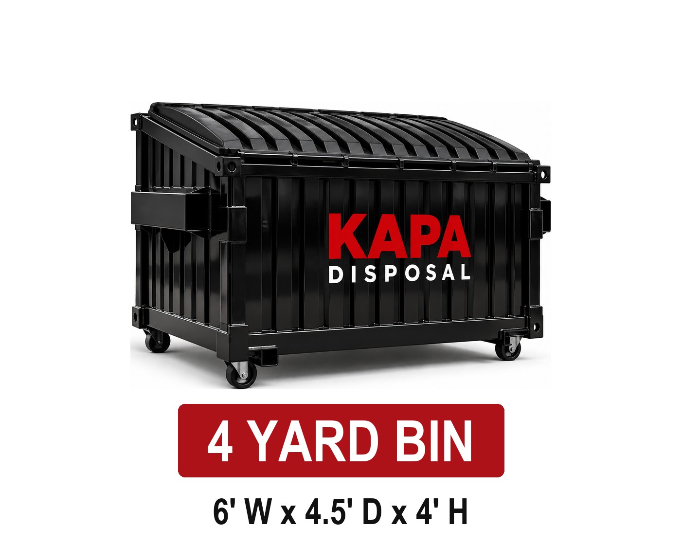 4 yard front-load bin - 6' W x 4.5' D x 4' H