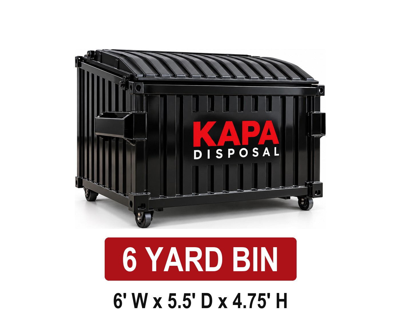 6 yard front-load bin - 6' W x 5.5' D x 4.75' H