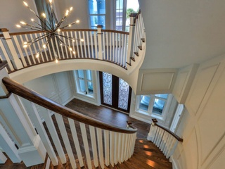 Round Staircase constructed for home by Home Builders of Newberry