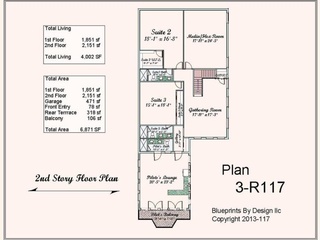 Large Hangar Home Construction 2nd Story floor plan 3-R117 by Newberry