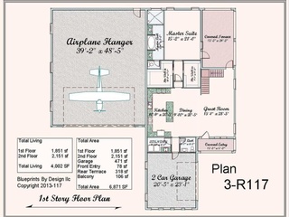 1st floor plan 3-R117 for Hangar Home Construction 1st floor plan 3-R117 by Newberry