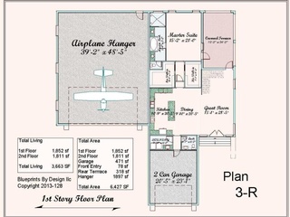 Hangar Home Construction 1st floor plan 3-R by Newberry