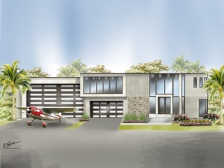 Hangar Home With Plane Parking Area Designed by Newberry