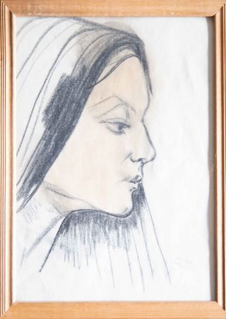 Portrait of a woman sketched by Yolande Trudeau, an Artist in Montreal, Quebec