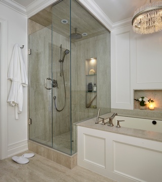 Glass Shower Partition with luxurious bathtub Bathroom Renovation by Concept Build Group