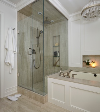 Glass Shower Partition with luxurious bathtub Bathroom Renovation by Concept Build Group