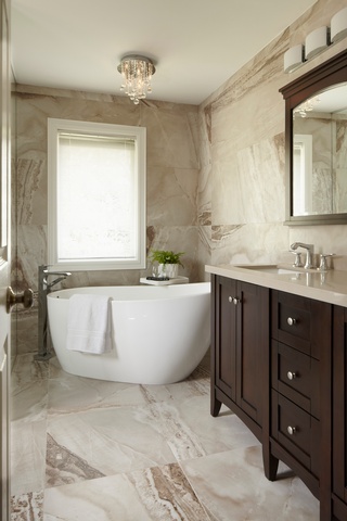 Bathroom Remodelling with luxurious bathtub by Concept Build Group