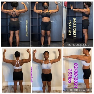 Inspiring Fitness Transformation of IzzyMo Fitness and Nutrition Female Client