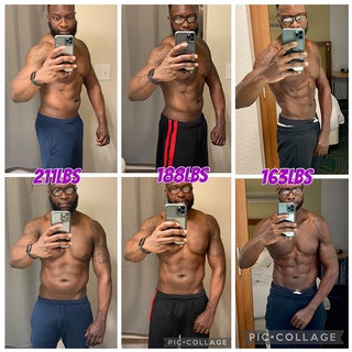From Bulky to shredded body transformation of IzzyMo Fitness and Nutrition Client