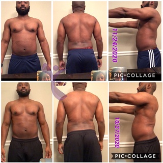 Male Client Weight Loss Body Transformation With Virtual fitness training from IzzyMo Fitness and Nutrition