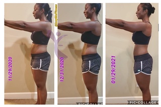 Weight Loss Transformation of IzzyMo Fitness and Nutrition Client