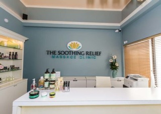 The Soothing Relief Massage Clinic Reception Centre showcasing some of their products