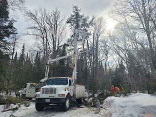 Electrical Restoration and Repair Services in the snow by Aerial Work Utilities in Canada, USA