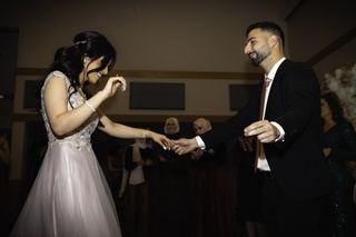 couple dance at the engagement captured by Guava Productions in Edmonton