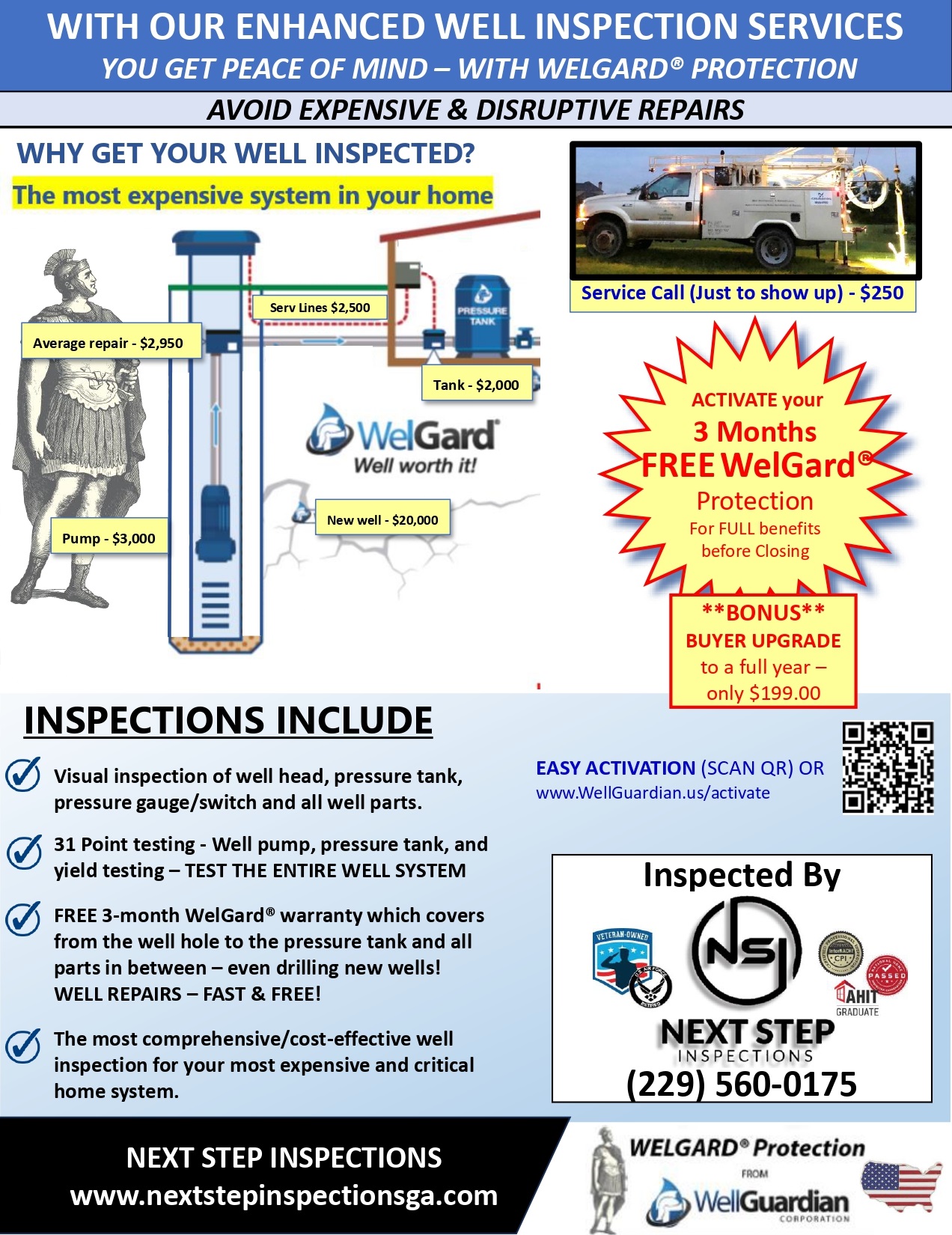 Next Step Inspections provide Well Inspections to give you peace of mind and ensure your water is safe