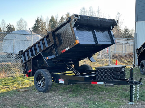 Mini Dumps Trailers with the lockable box for sale at Pacific Rim Trailer Sales in British Columbia