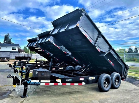 Heavy Duty Deluxe Dumps Trailers with Tube Top Frame for sale at Pacific Rim Trailer Sales in British Columbia
