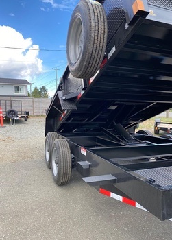 Heavy Duty Deluxe Dumps Trailers with Serviceable Dump Hinge for sale at Pacific Rim Trailer Sales in British Columbia