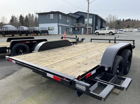 Utility Flat Decks Trailers with smooth fenders for sale at Pacific Rim Trailer Sales
