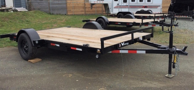 Versatile Flat Decks Trailers with pull-out ramps for sale at Pacific Rim Trailer Sales