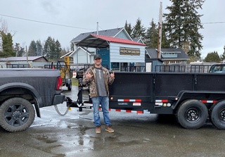 Client taking delivery of their brand-new Dumps Trailer from Pacific Rim Trailer Sales