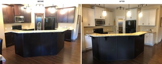 Expert Kitchen Cabinet Resprays for a polished kitchen by Element Painting Inc. in Calgary