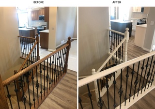 Transform worn stair railings into stunning focal points with our meticulous Wood Refinishing Services