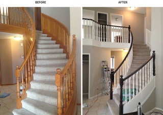 Affordable and Professional Wood Refinishing Services for stair railings at home