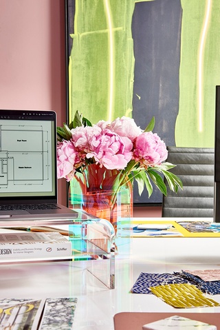 Contemporary and imaginative pink office design in Midtown with Beauty Is Abundant's touch