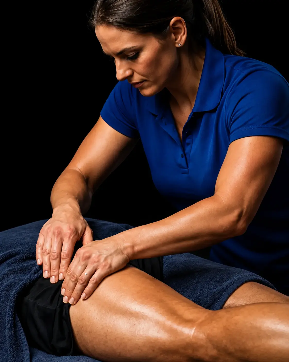 Martial artist receiving recovery sports massage at Elite Healers Sports Massage, 120 East 56th Street, Suite 420, New York, NY 10022