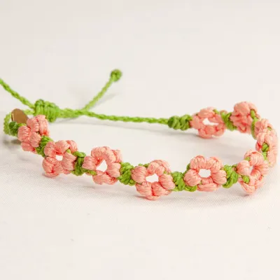 Embrace the beauty of Flower Power with our Macrame Bracelet, available for purchase Online