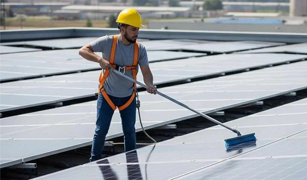 Commercial solar panel cleaning in Toledo Ohio