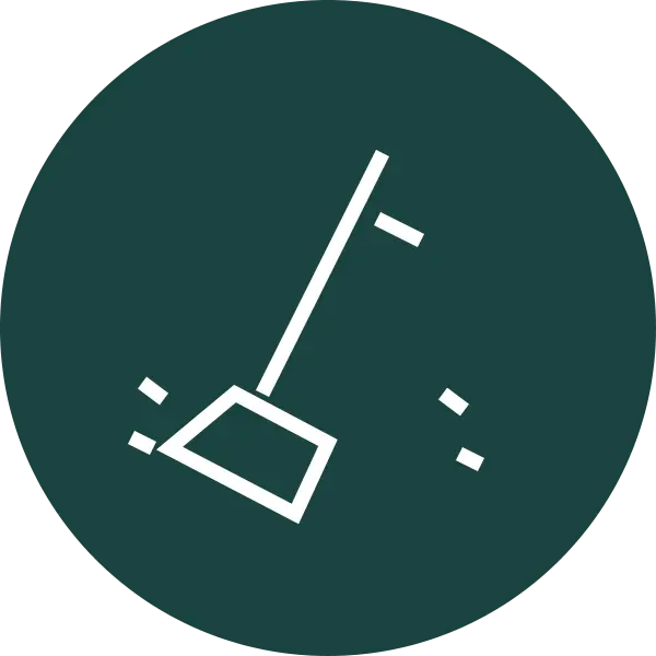 Careful removal of dirt and debris