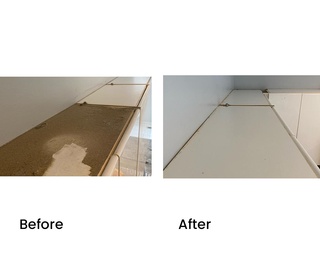 Before and After Deep Cleaning kitchen cabinet top by Cleaning 4 You